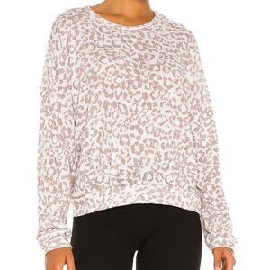 Michael Lauren Downey Pullover Top Sweater Shirt Snow Leopard Medium Revolve
